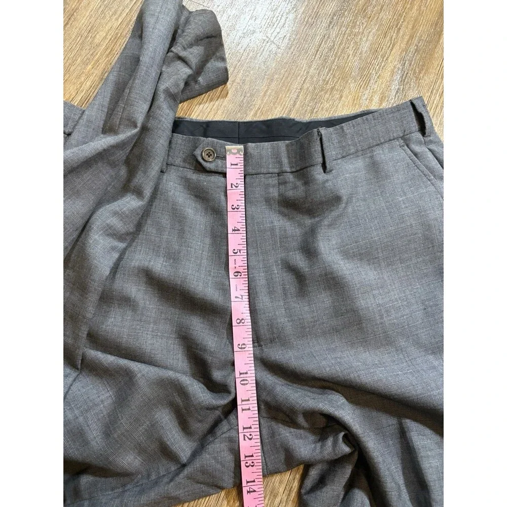 Brooks Brothers Classic Dress Pants Mens 38x33 Glen Plaid 100% Wool Flat Front
